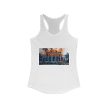 Load image into Gallery viewer, Flaming Mansion Racerback Tank, Graphic Tank Top, Comfortable Summer Apparel, Casual Tee for Women, Unique Gift, Vintage Style
